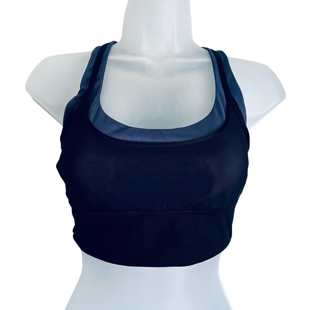 Victoria's Secret Sports Bra Bralette Black Blue Small NWOT